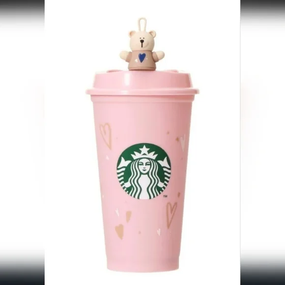 Starbucks Japan Exclusive 2024 Valentine Cap Bearista Reusable cup set - Picture 6 of 7